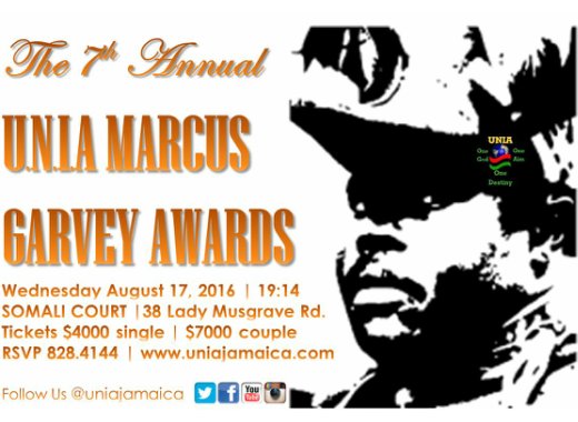 7th Annual UNIA Ma﻿rcus Garvey Awards @Somali Court, the former home of the Garveys (1929-1935) located at 38 Lady Musgrave Road in New Kingston, recognizing ordinary Jamaicans doing extraordinary things.  Wednesday August 17, 2016 @ 19:14 (7pm). ​ All Proceeds to Charity!